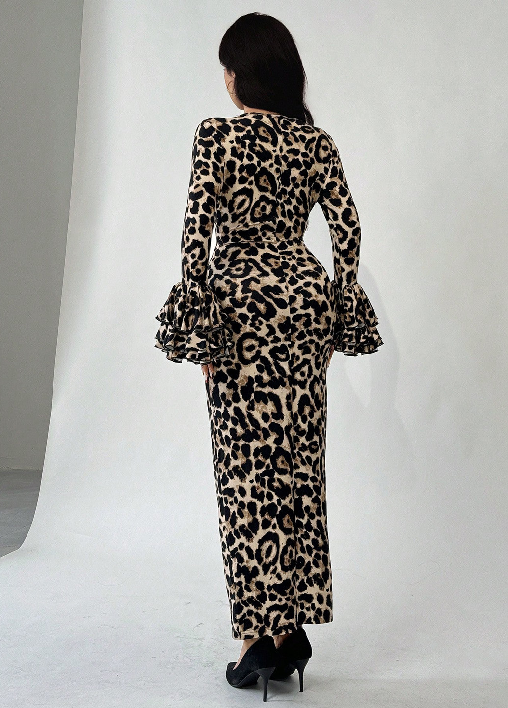 Комбінована кежуал сукня футляр SHEIN леопардовий