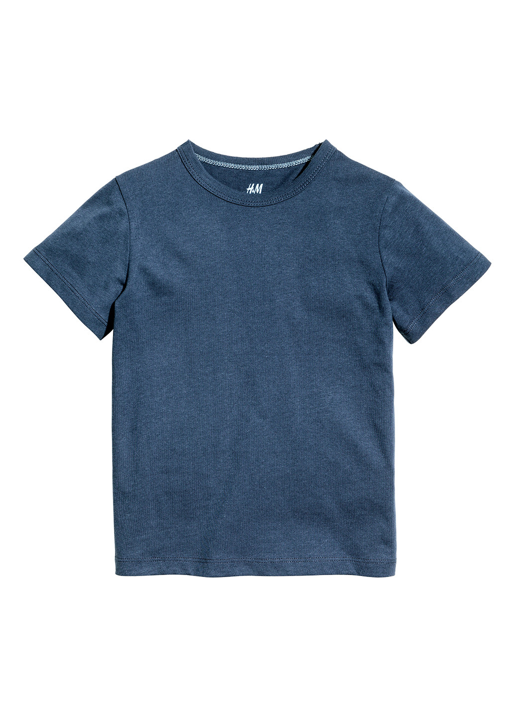 Темно-синя літня футболка з коротким рукавом H&M