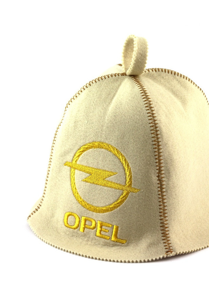 Банная шапка "Opel", искусственный фетр, белый (LA-321) Luxyart (252611385)