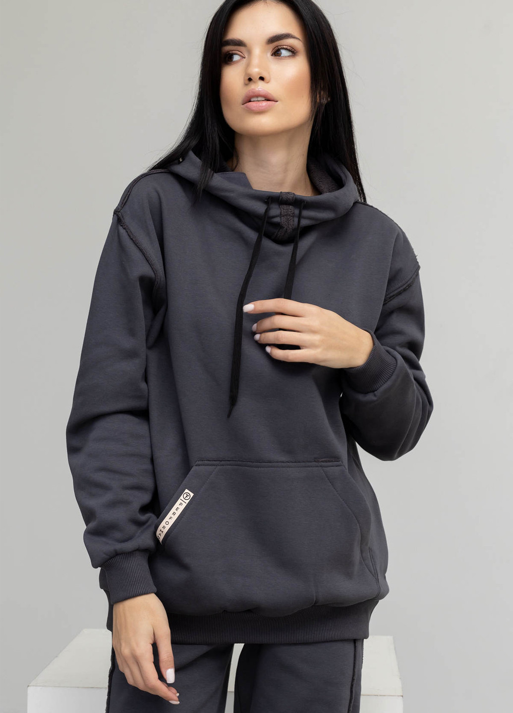 Теплий жіночий костюм (худі, штани) зі швами навиворіт TOTALFIT (303023615)