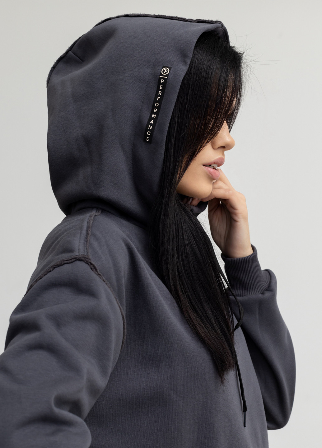 Теплий жіночий костюм (худі, штани) зі швами навиворіт TOTALFIT (303023615)