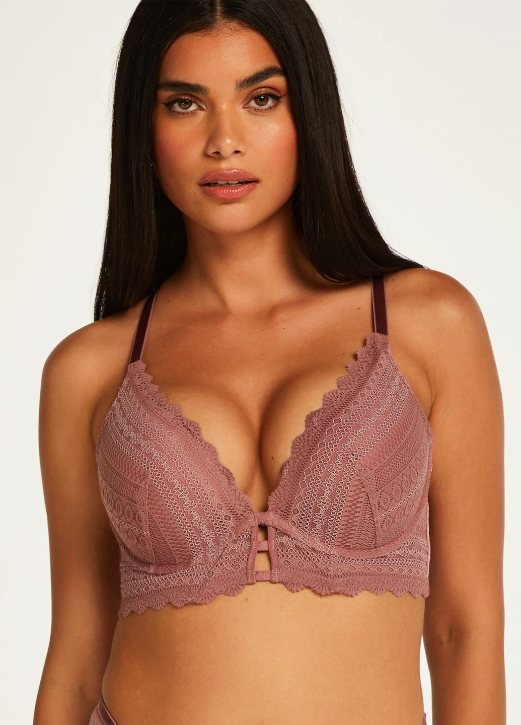 Рожево-коричневий бюстгальтер Hunkemoller без кісточок поліамід