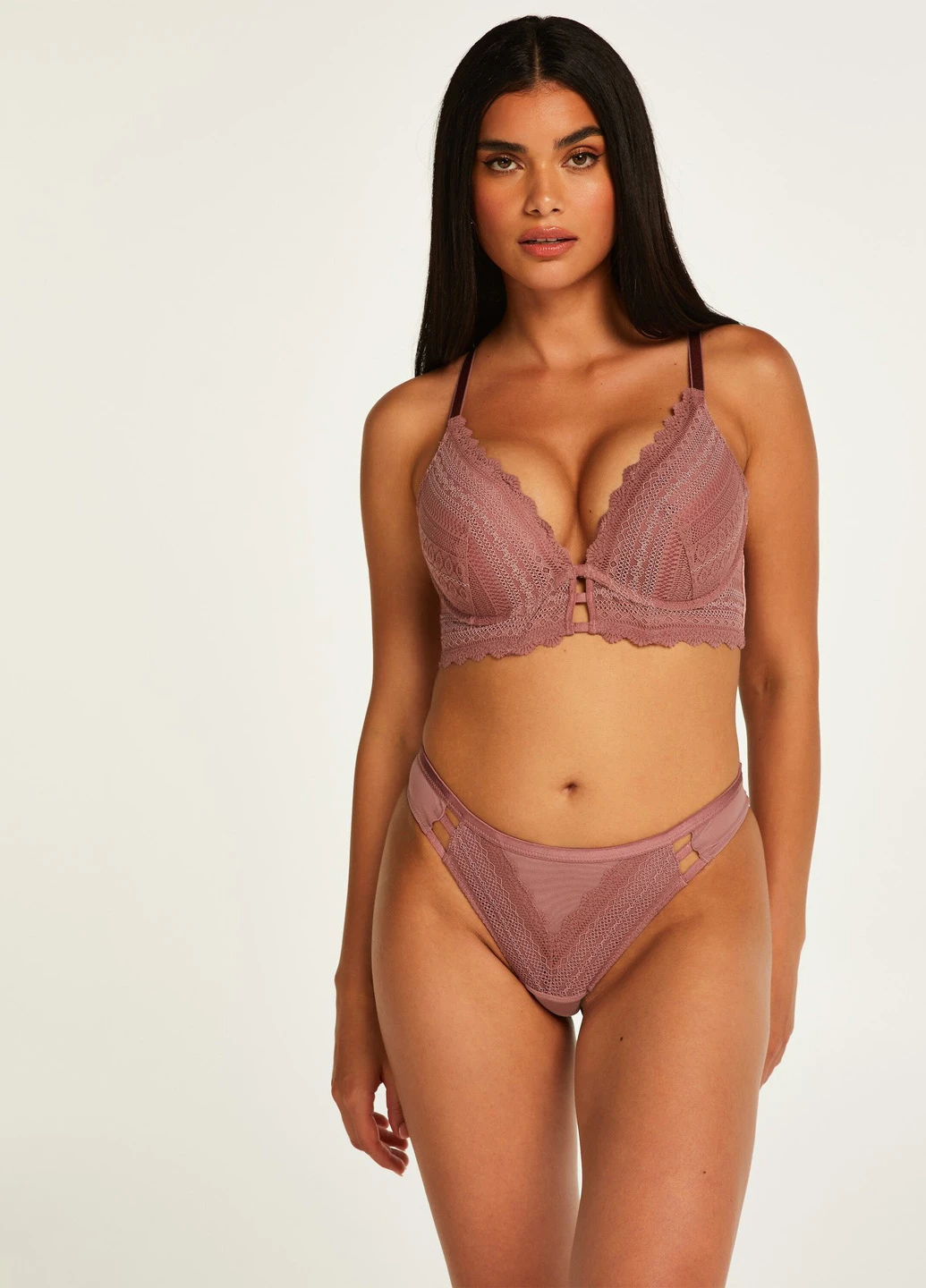 Рожево-коричневий бюстгальтер Hunkemoller без кісточок поліамід