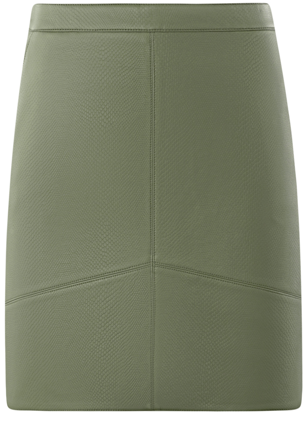 Светло-зеленая кэжуал однотонная юбка Oodji мини