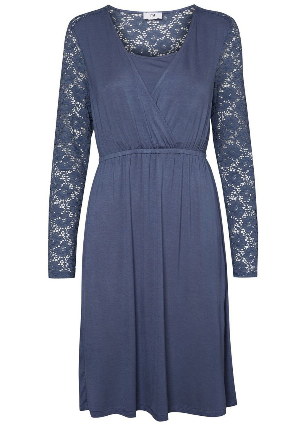 Темно-голубое кэжуал платье Mamalicious однотонное