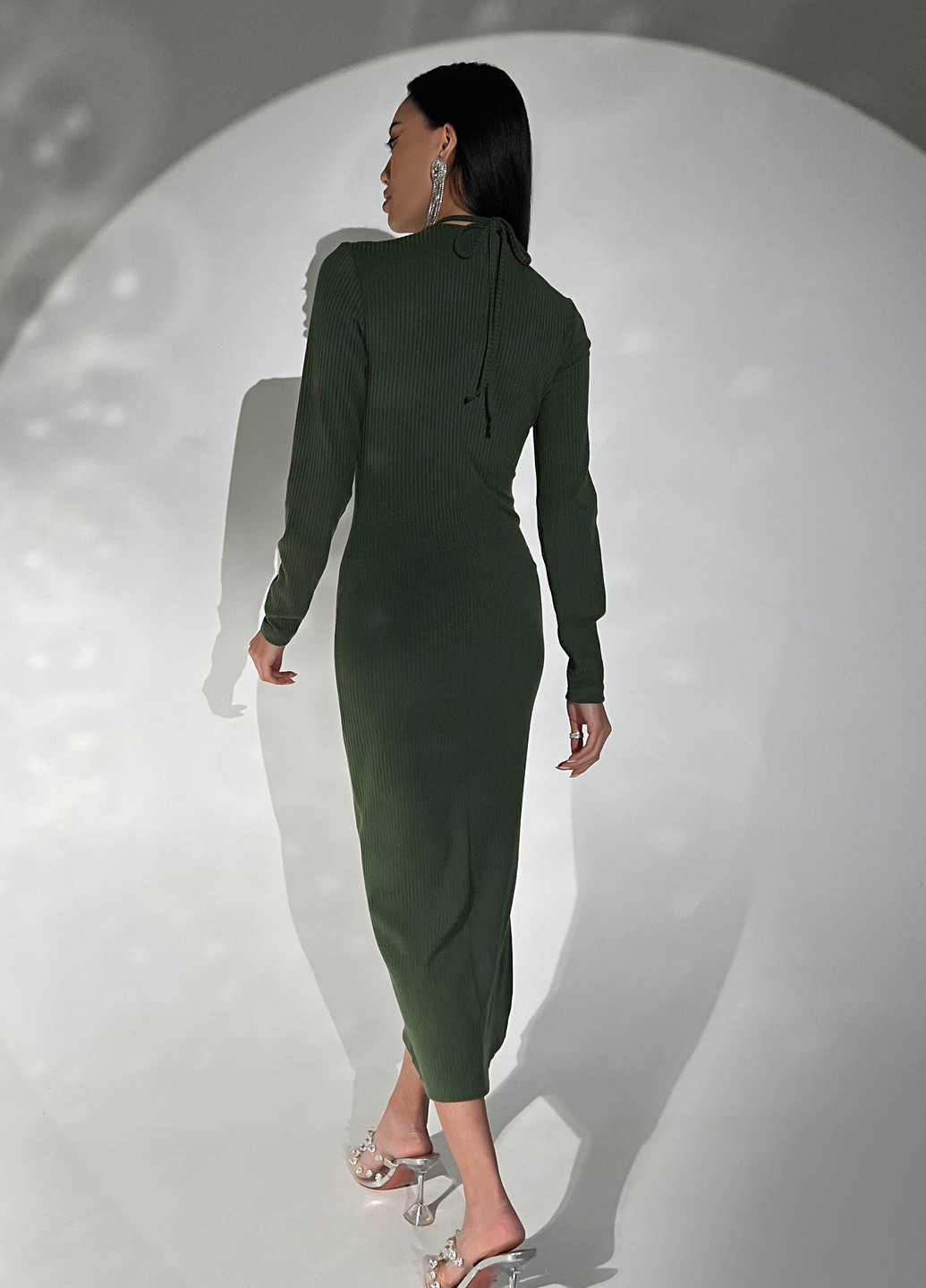 Оливкова (хакі) повсякденний елегантна сукня класичного крою Jadone Fashion