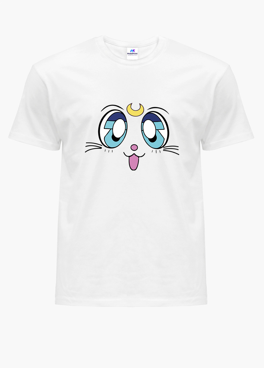 Белая демисезонная футболка детская луна кошки сейлор мун (anime sailor moon cats) белый (9224-2921) 164 см MobiPrint