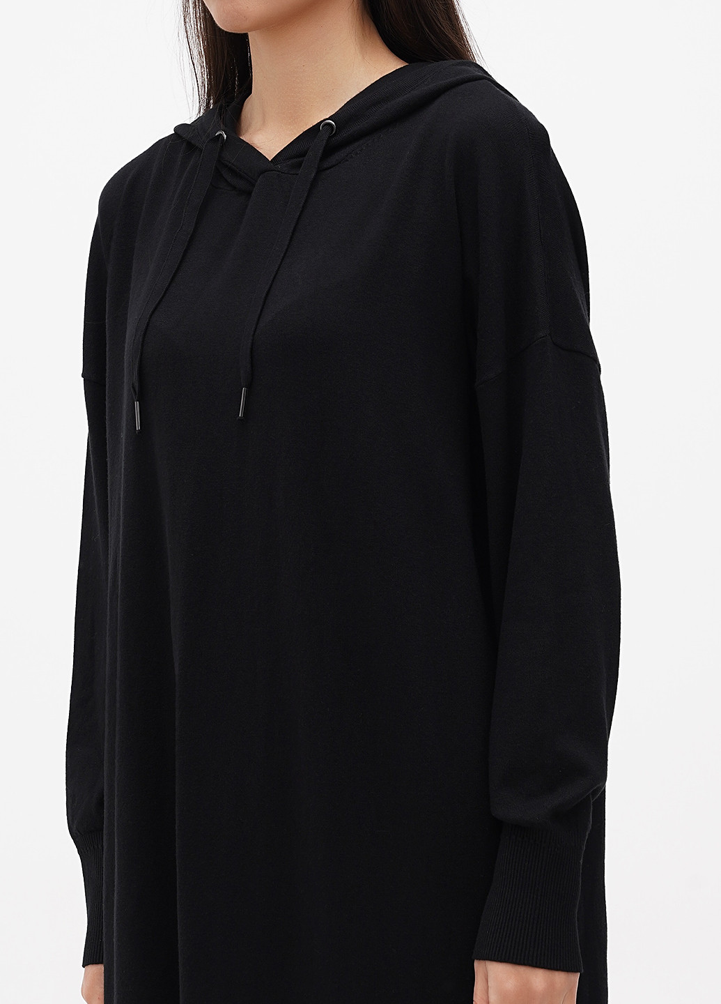 Черное кэжуал, спортивное платье платье-худи S.Oliver однотонное