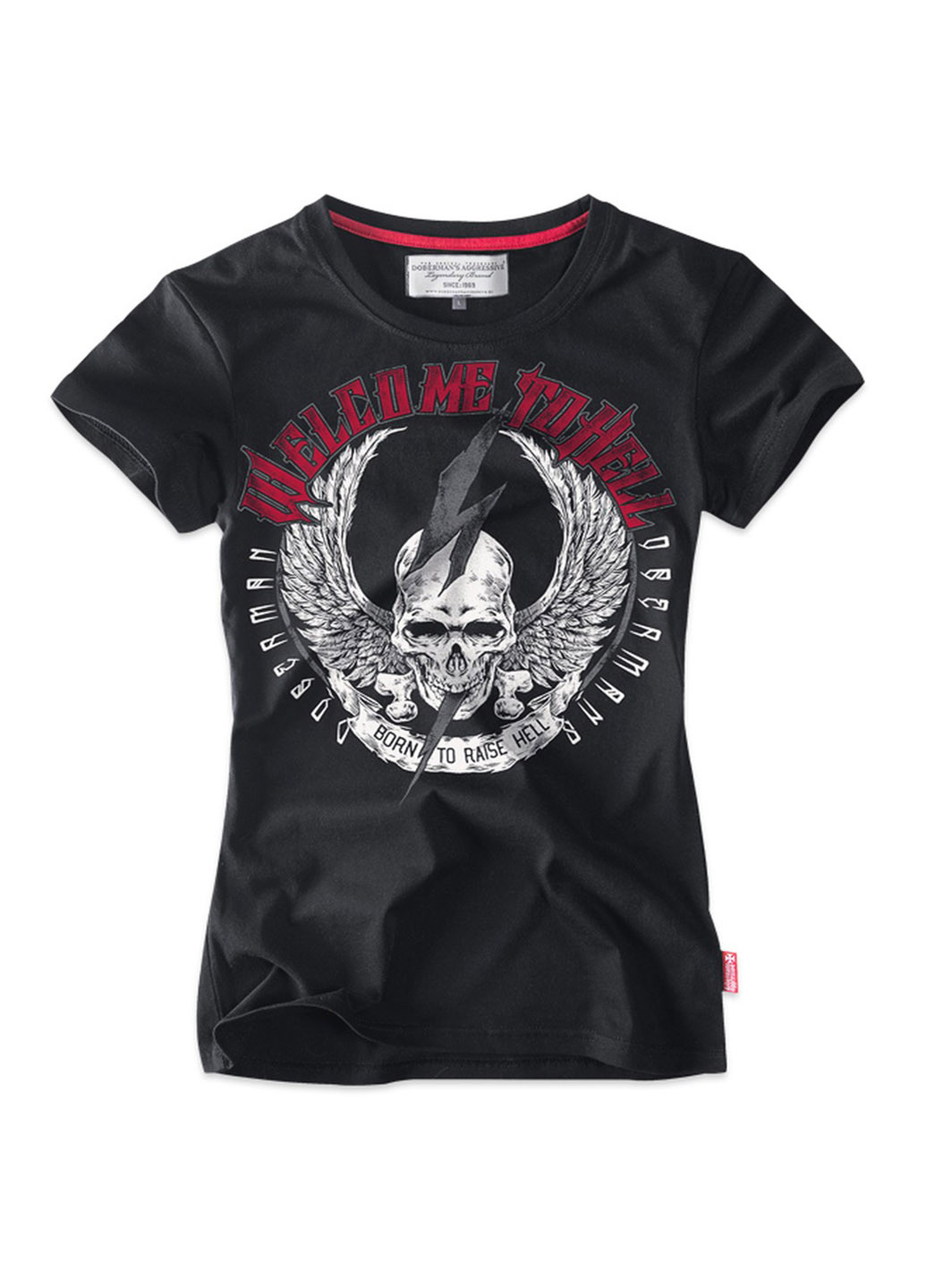 Черная летняя футболка dobermans welcome to hell tsd155bk Dobermans Aggressive