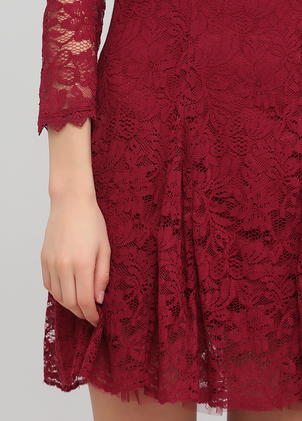 Бордова кежуал плаття, сукня кльош, з відкритою спиною Francesca's однотонна