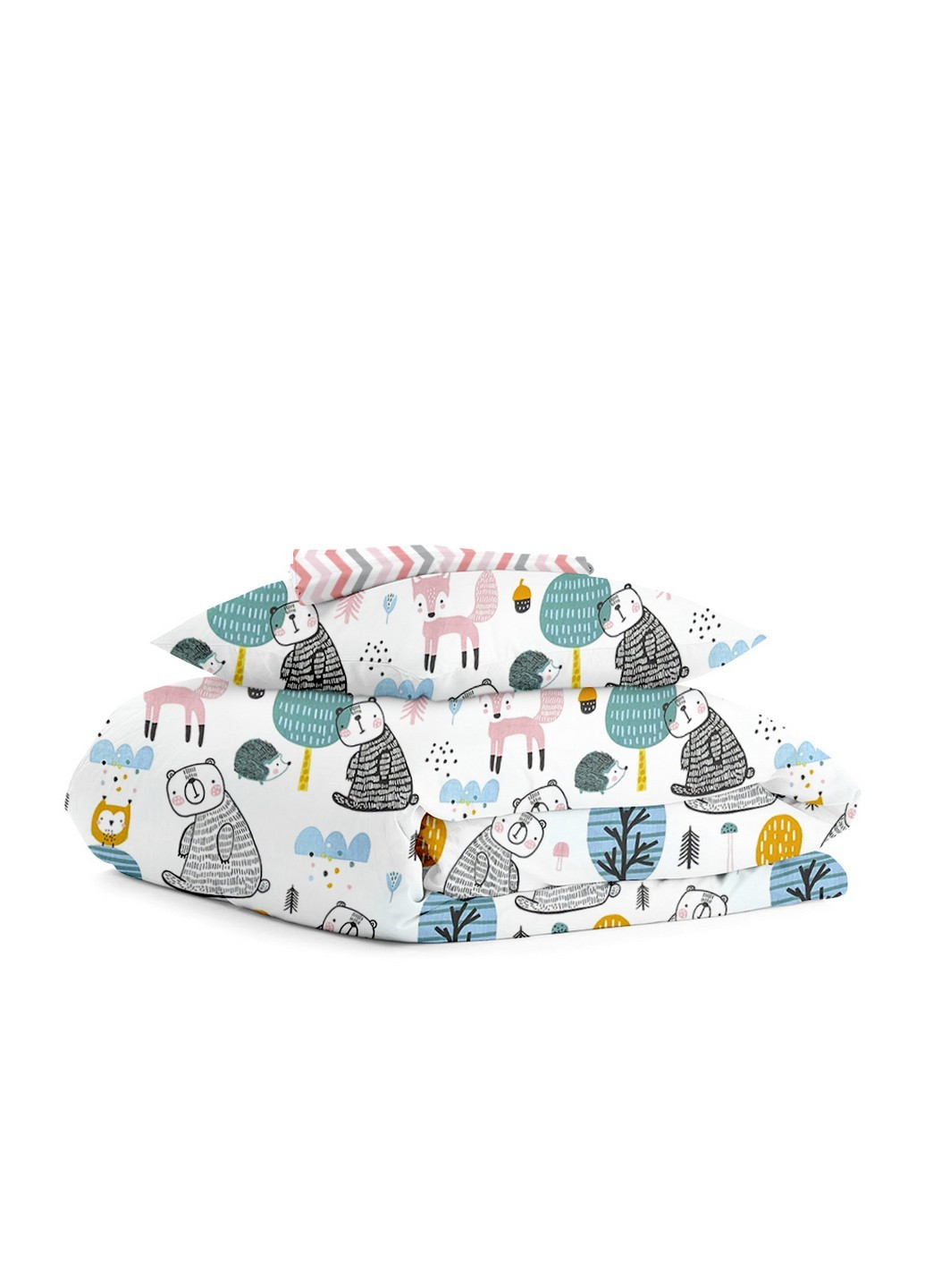 Підліткова постільна білизна ANIMALS FOREST ZIG GREY ROSE (підковдра 160х220 см, наволочка 50х70 см, простирадло 155х240 см) Cosas (251801343)