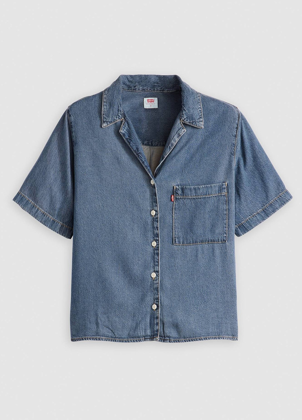 Синяя джинсовая рубашка однотонная Levi's