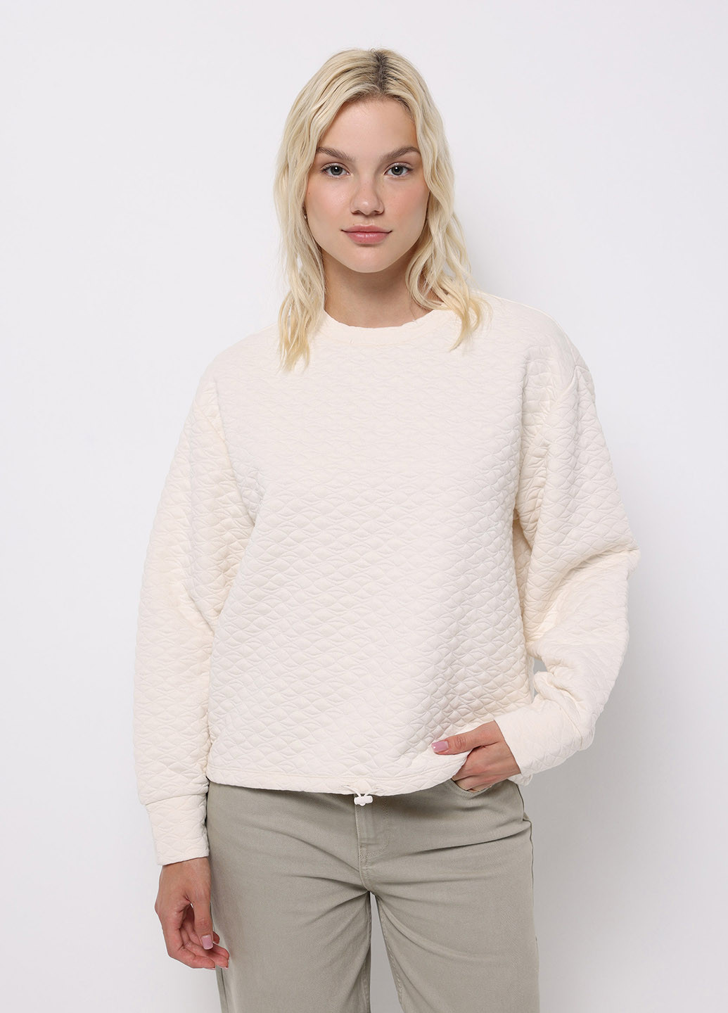 Кремовый свитшот Colin's однотонный без декора (368131043)