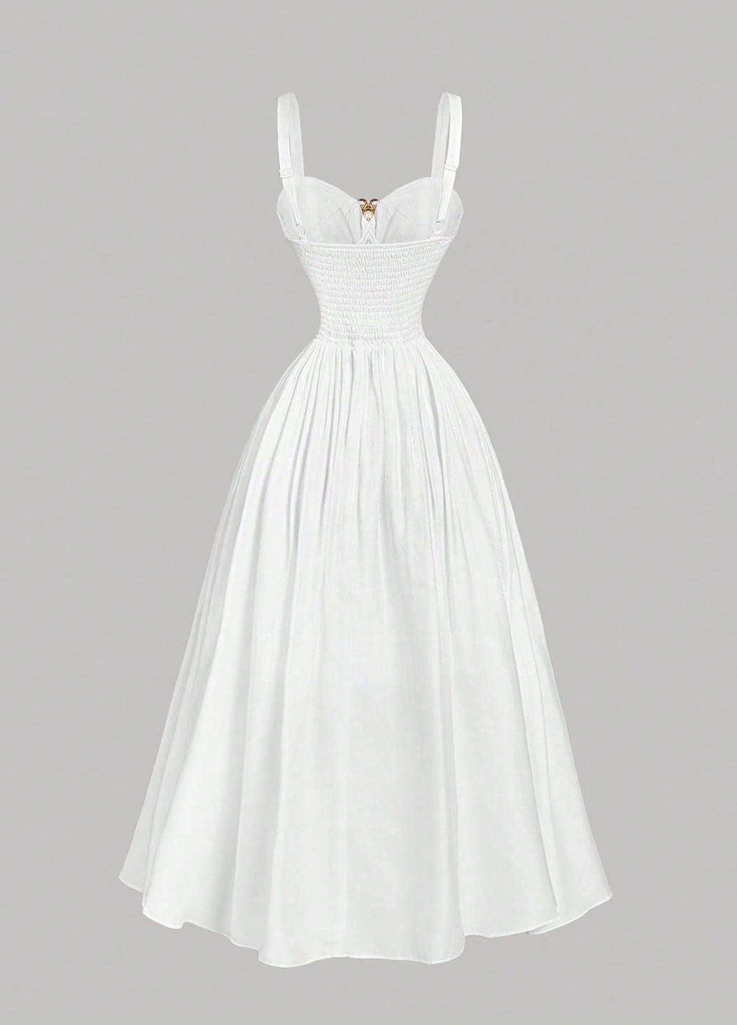 Білий святковий, вечірня сукня з корсетом SHEIN однотонна