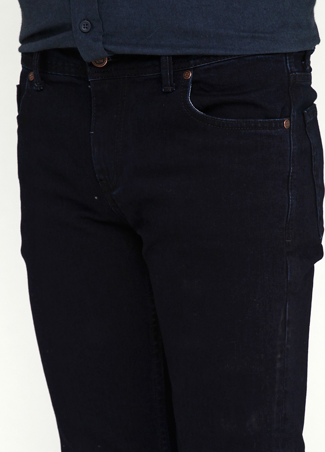 Темно-синие демисезонные прямые джинсы NESCOLY
