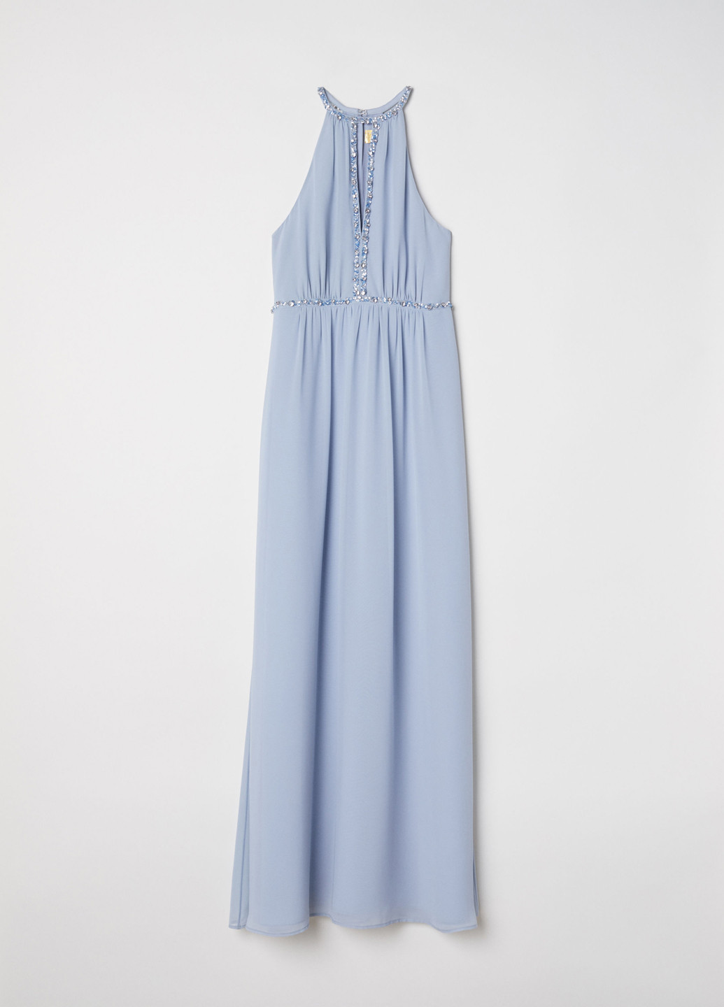 Бледно-голубое вечернее платье а-силуэт H&M однотонное