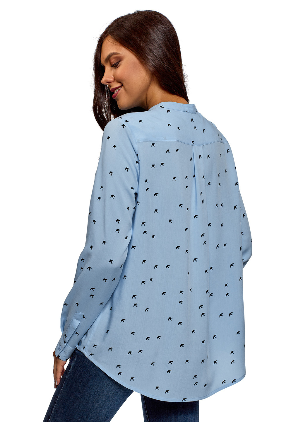 Синяя демисезонная блуза Oodji