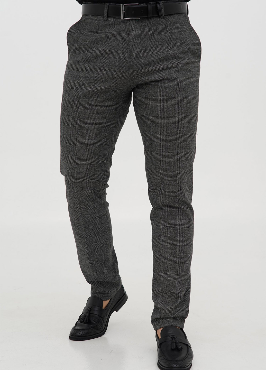 Темно-серые классические демисезонные зауженные брюки Trend Collection