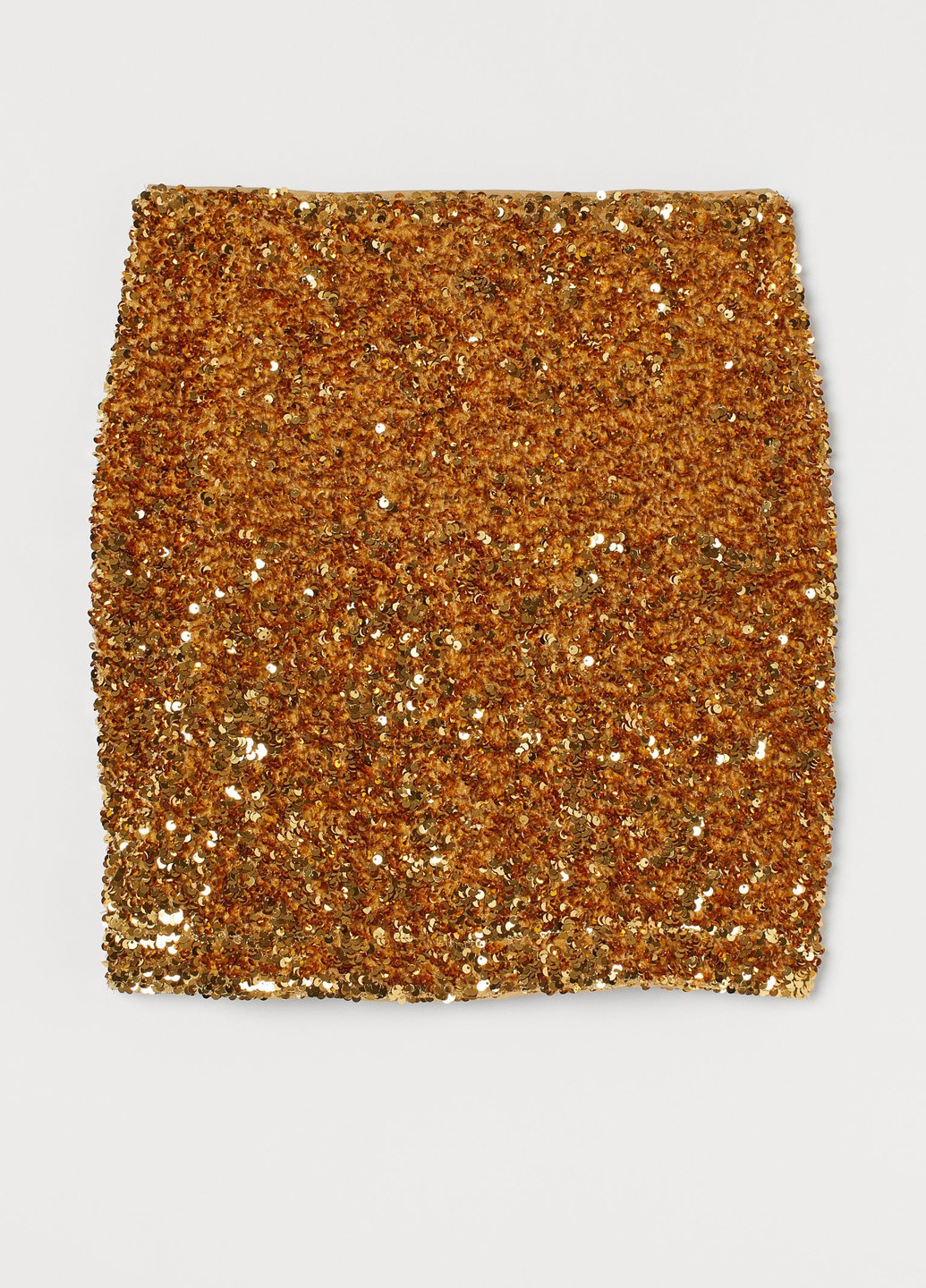 Золотая однотонная юбка с пайетками H&M