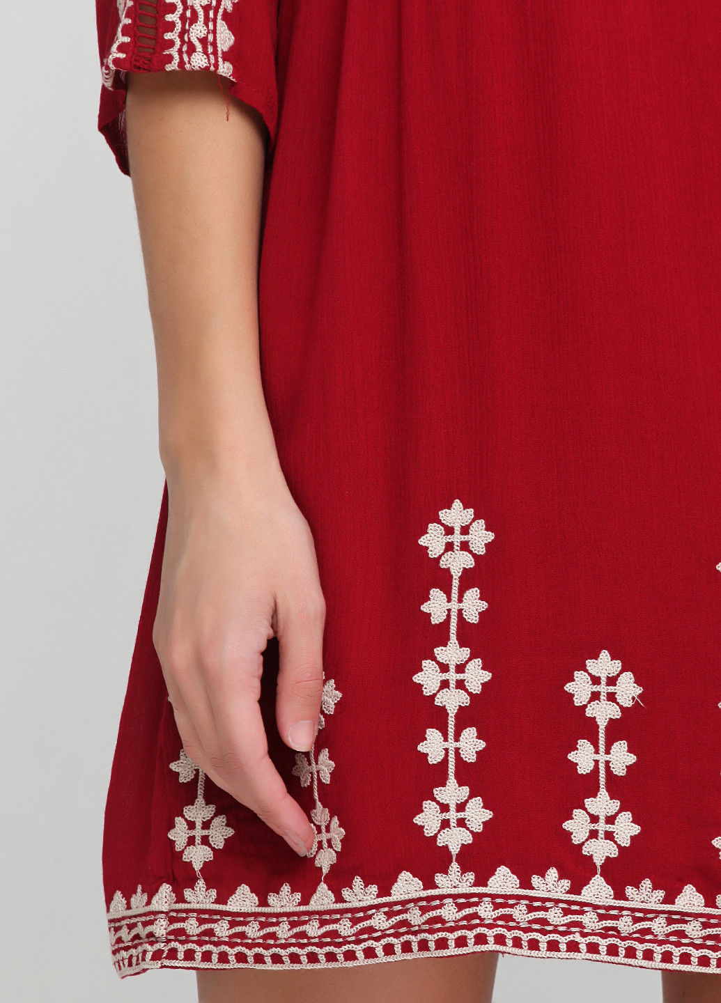 Бордовое кэжуал платье Alya с абстрактным узором