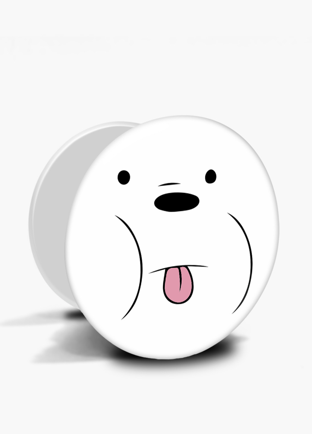 Попсокет (Popsockets) тримач для смартфону Білий ведмідь Вся правда про ведмедів (We Bare Bears) (8754-2662) Чорний MobiPrint (216836547)