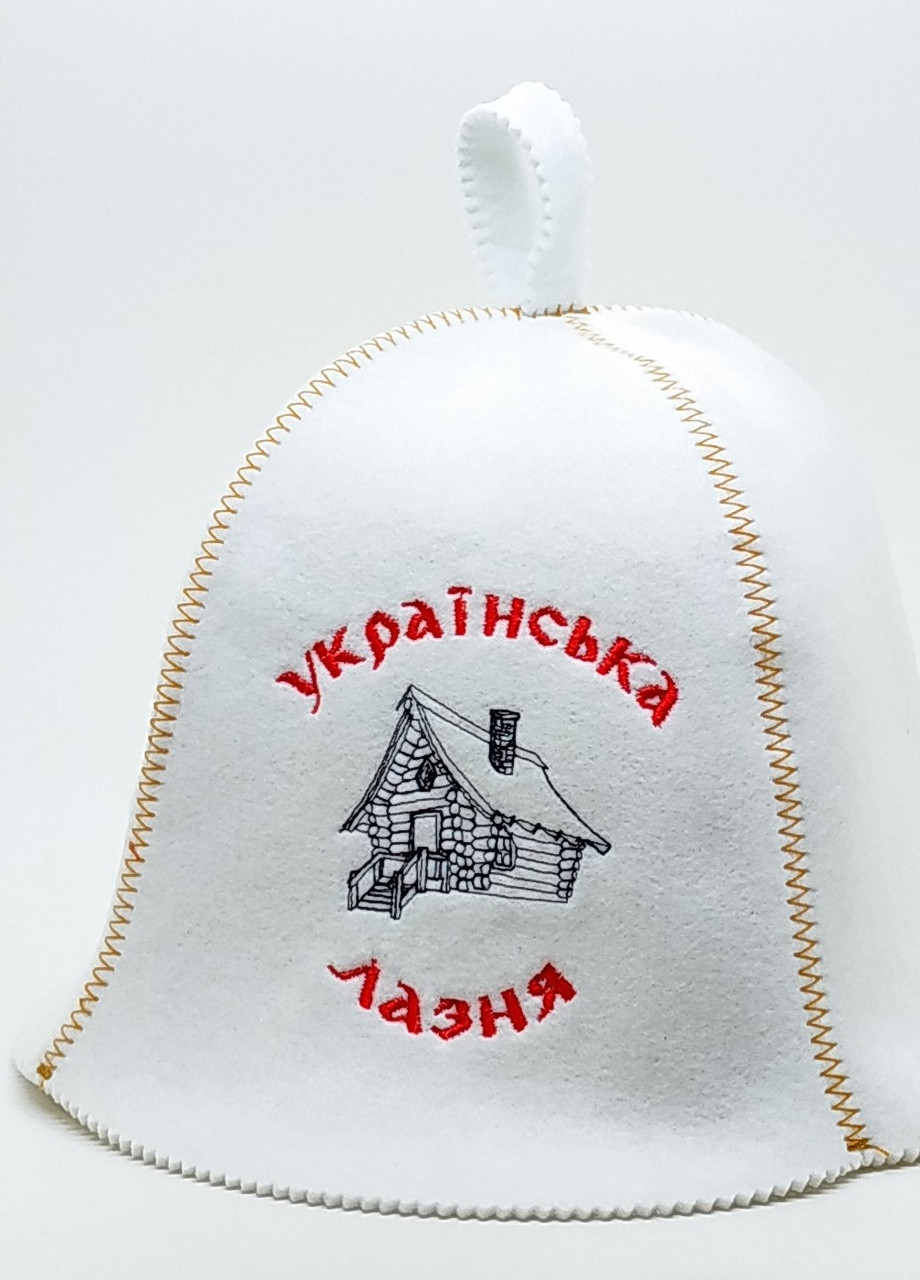 Банная шапка "Українська лазня" искусственный фетр белый (LA-89) Luxyart (252611449)