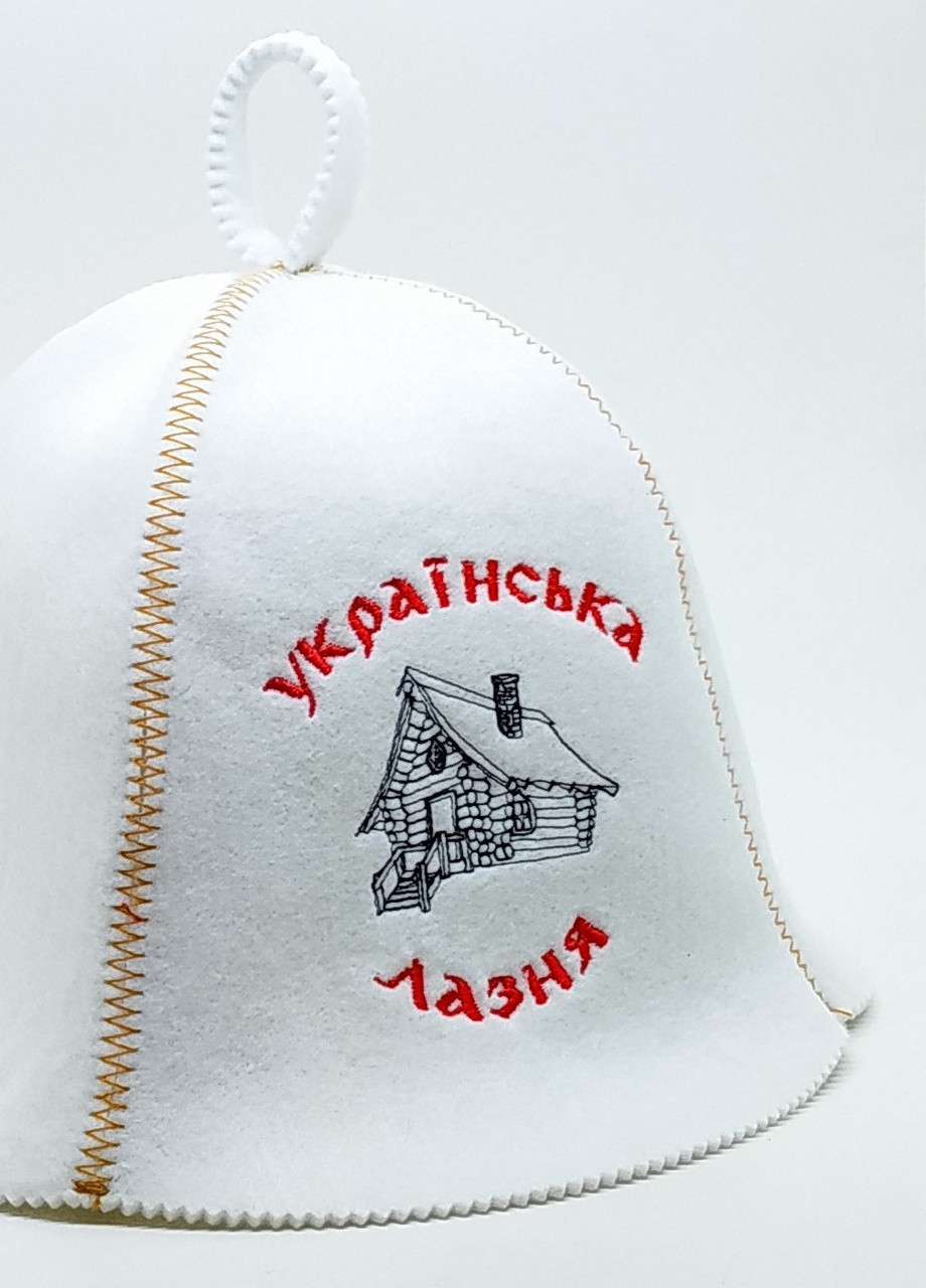 Банная шапка "Українська лазня" искусственный фетр белый (LA-89) Luxyart (252611449)