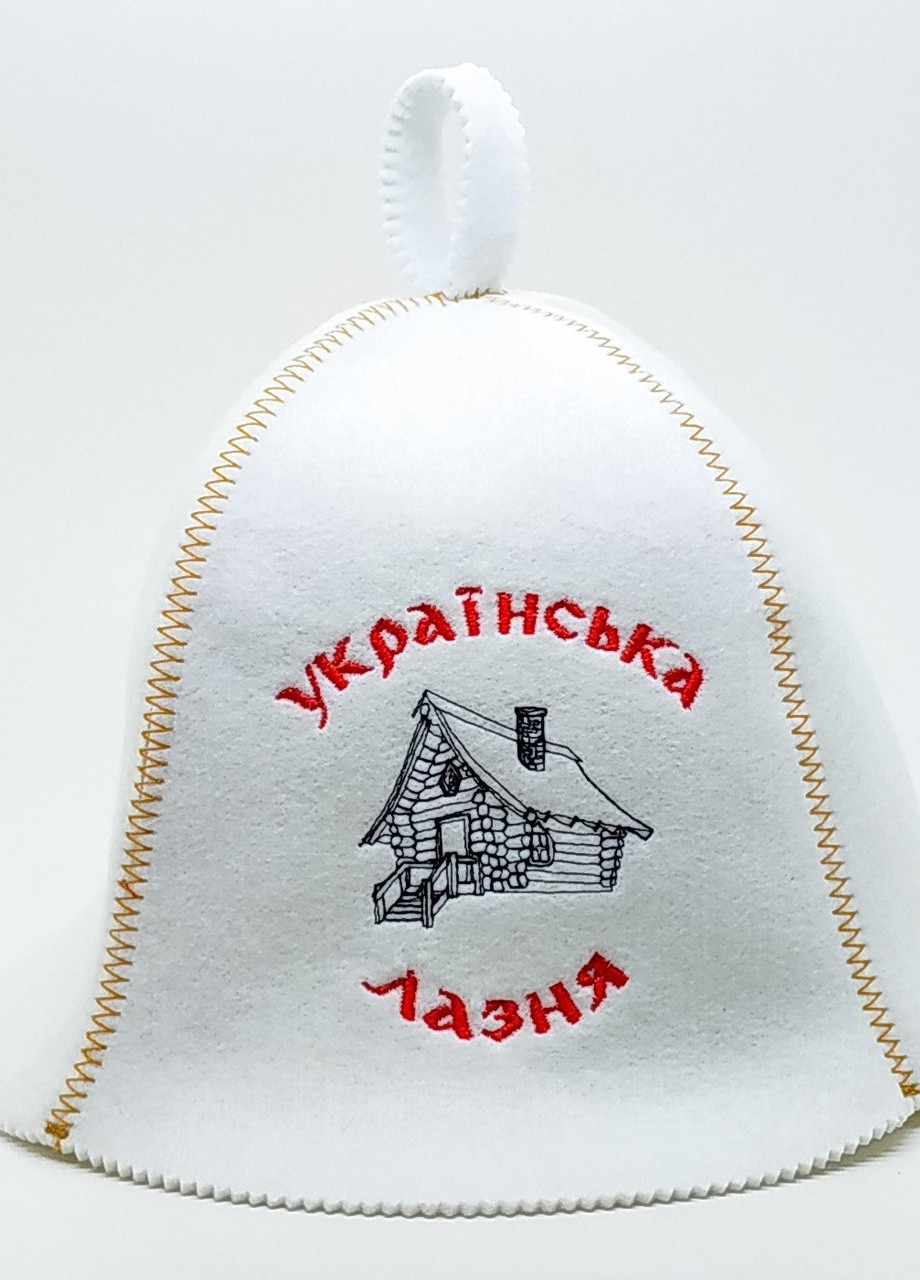 Банная шапка "Українська лазня" искусственный фетр белый (LA-89) Luxyart (252611449)