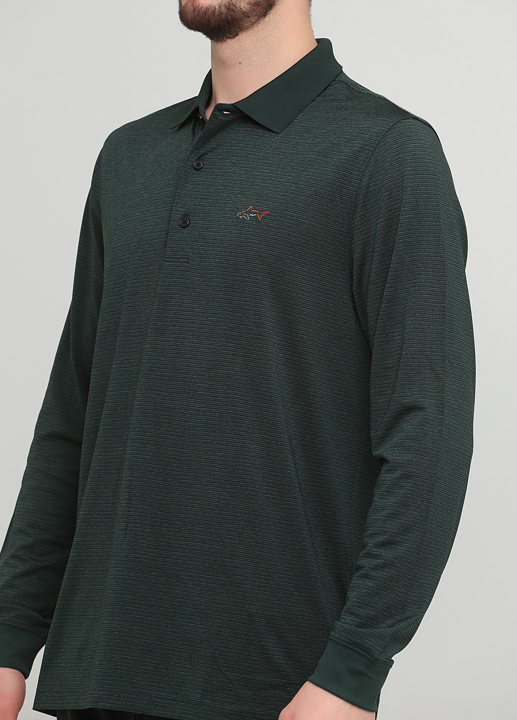 Темно-зеленая футболка-поло для мужчин Greg Norman в полоску