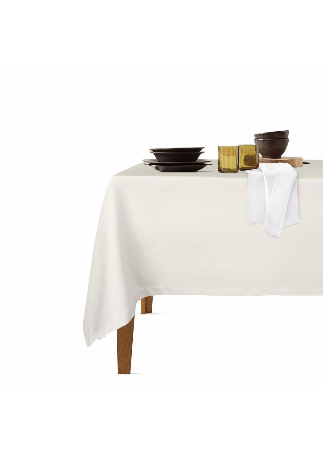 Столовий набір для сервірування столу скатертина Milk 140х180 і серветки тканинні White 35х35 - 4 шт (4822052073957) Cosas (252506500)
