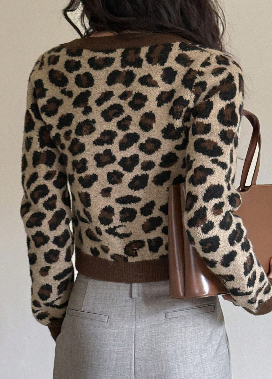 Коричневый демисезонный кардиган SHEIN