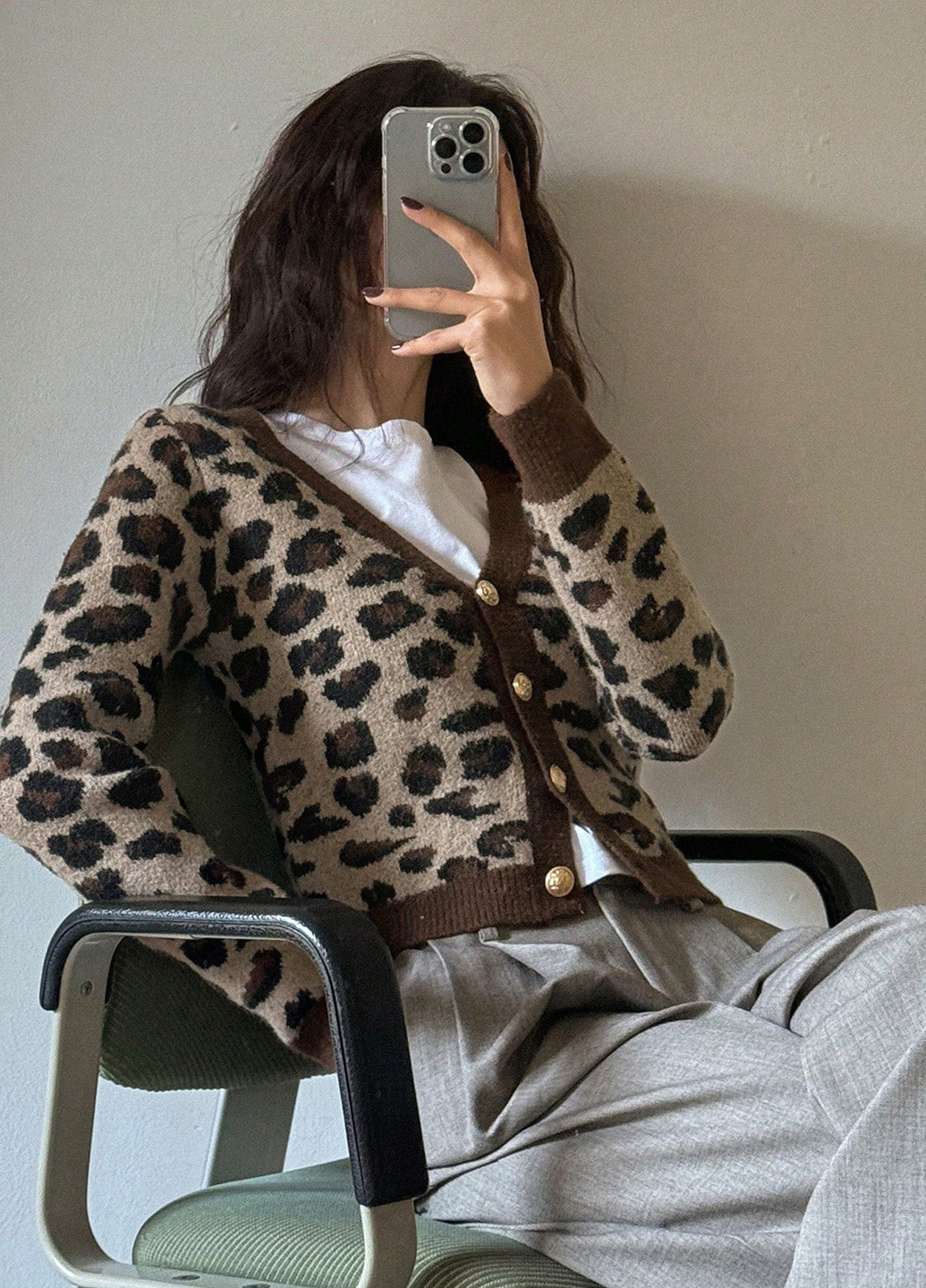 Коричневый демисезонный кардиган SHEIN