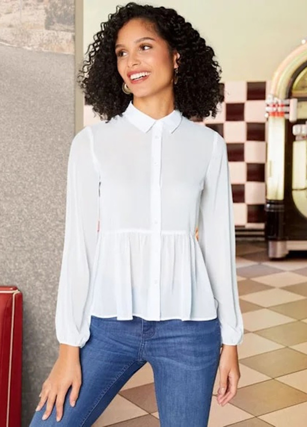 Белая блуза с баской Esmara