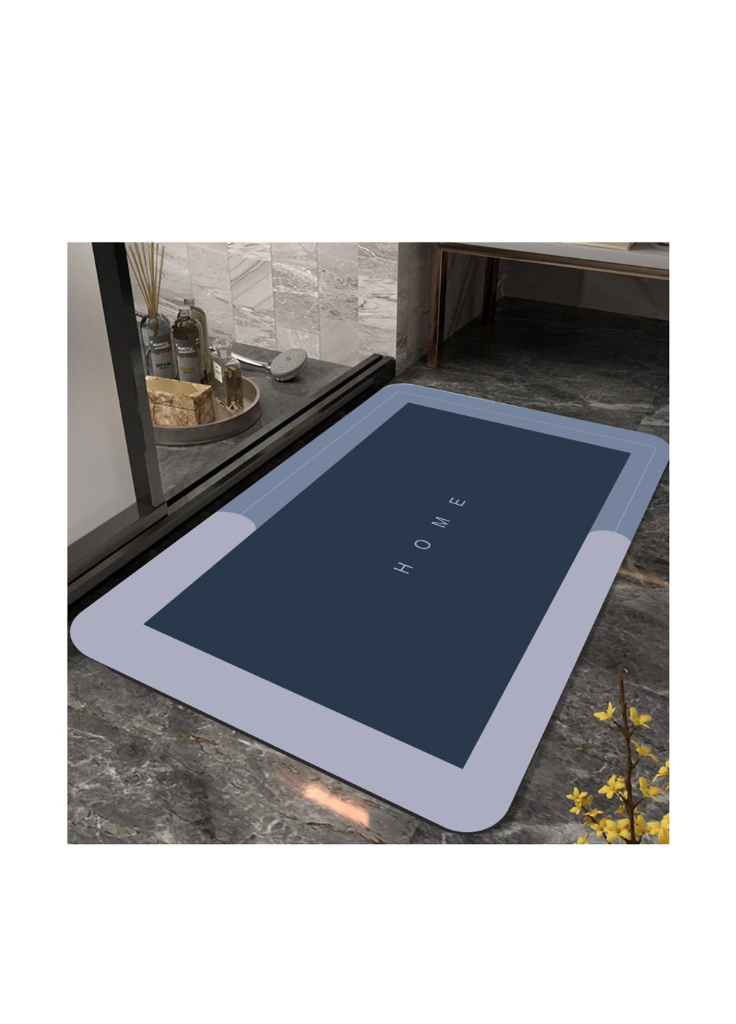 Диатомитовый коврик Home для ванной Суперпоглощающий 50х80 см Графит Aquarius Діатомітовий (316385090)