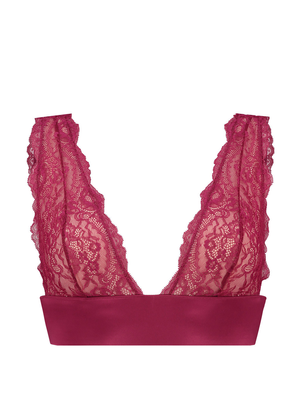 Бордовый триэнджел бюстгальтер Hunkemoller без косточек полиамид