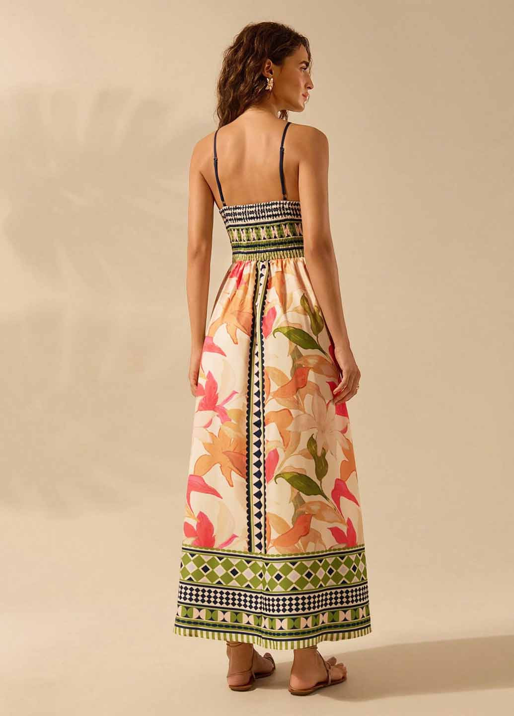 Комбінована кежуал сукня в грецькому стилі, а-силует SHEIN з квітковим принтом