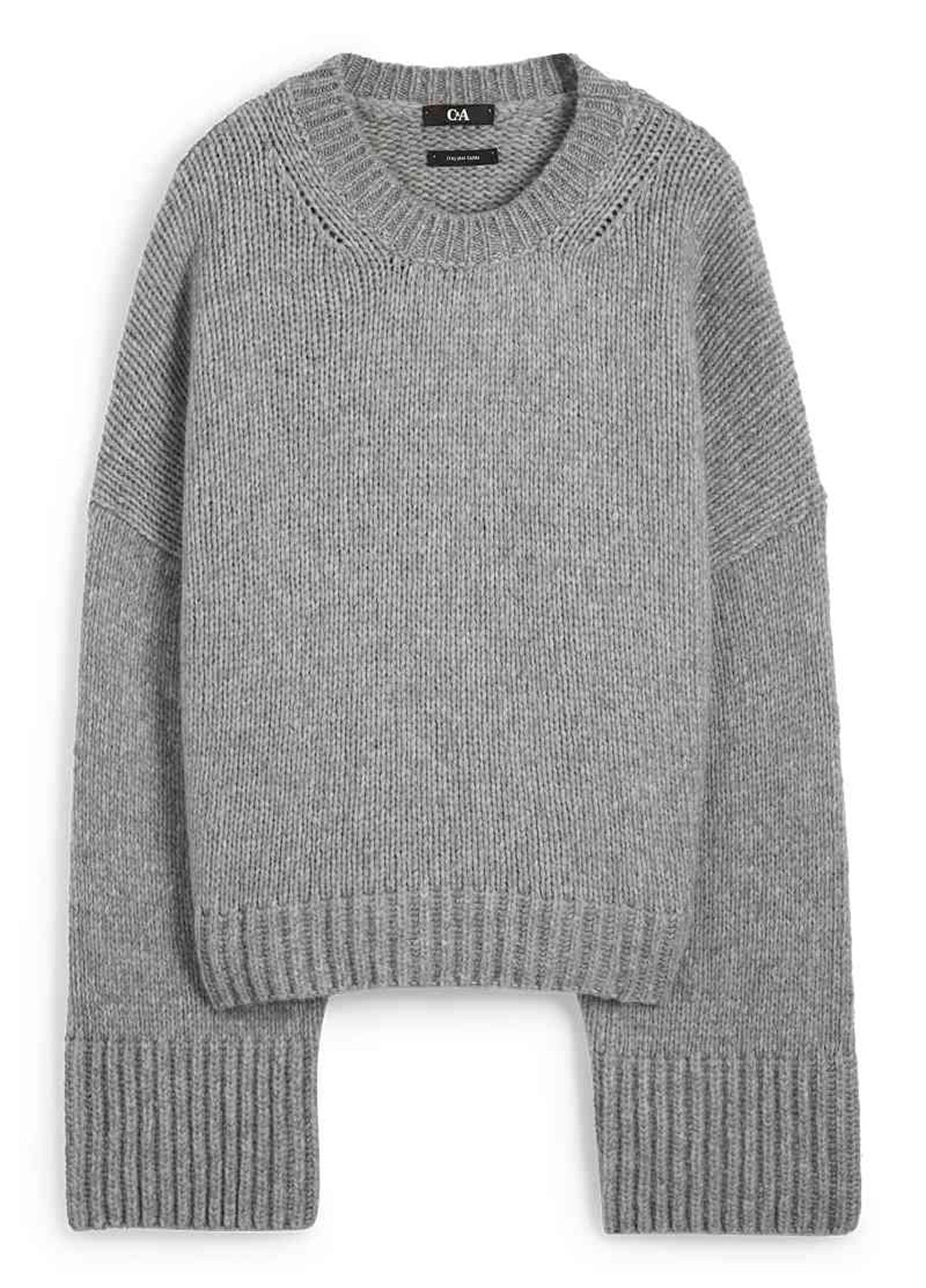 Серый демисезонный свитер из шерсти джемпер C&A