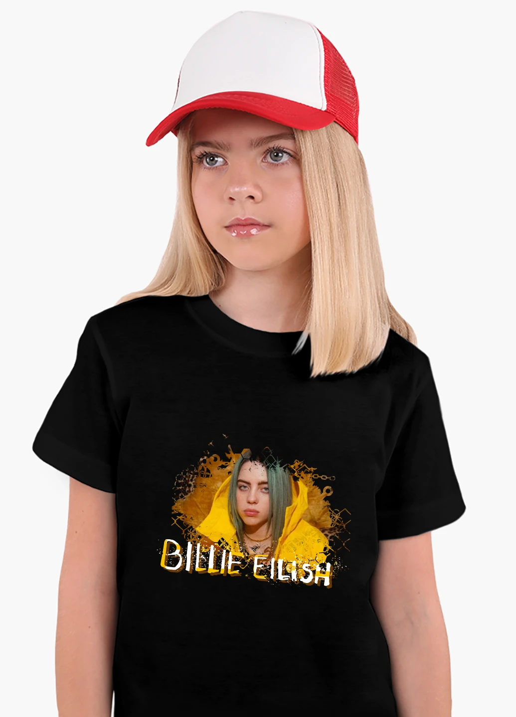 Чорна демісезонна футболка дитяча біллі айлиш (billie eilish) (9224-1215) MobiPrint
