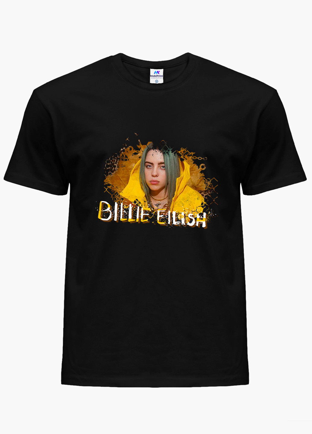 Чорна демісезонна футболка дитяча біллі айлиш (billie eilish) (9224-1215) MobiPrint