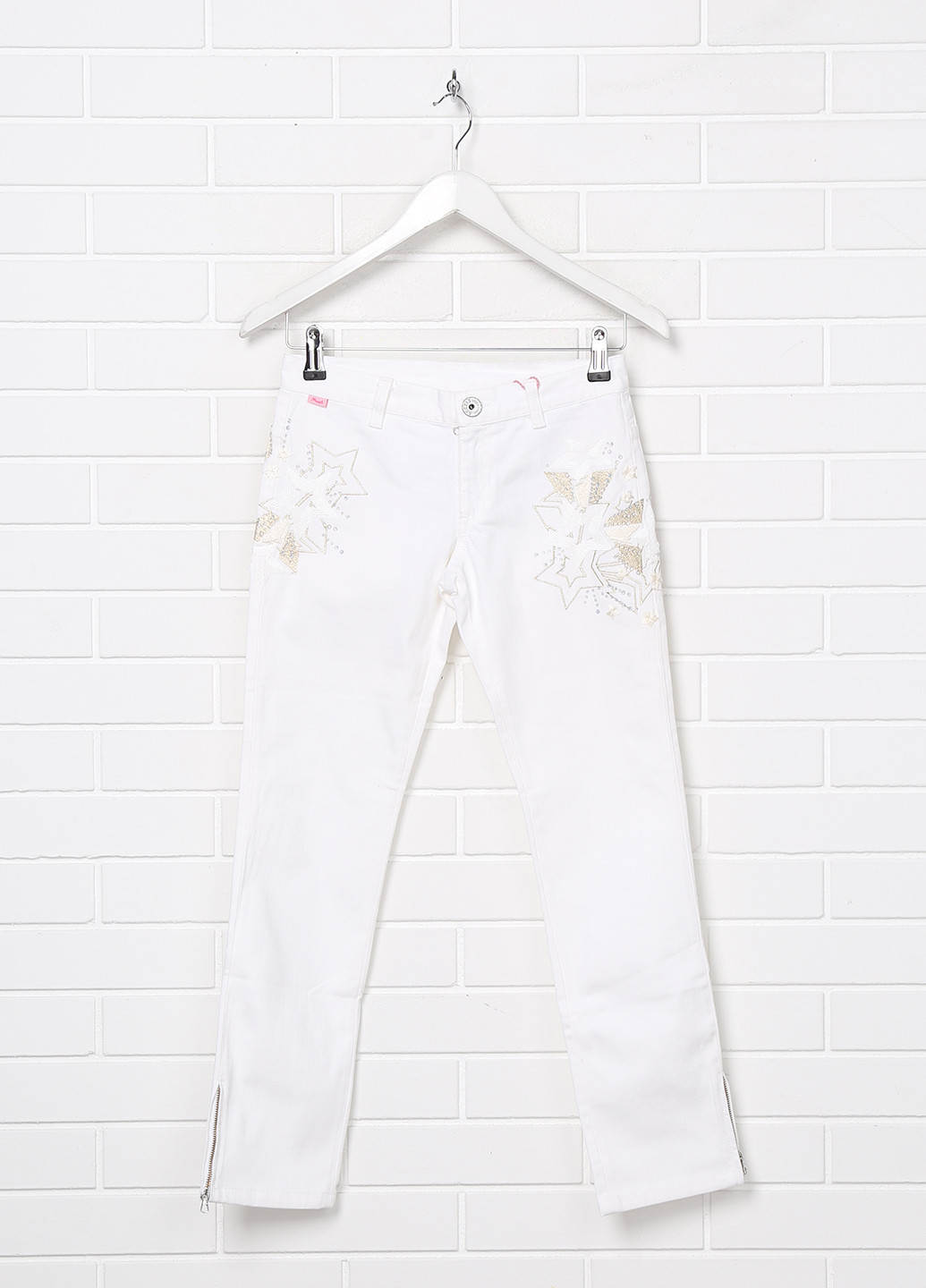 Белые летние со средней талией джинсы Roberto Cavalli