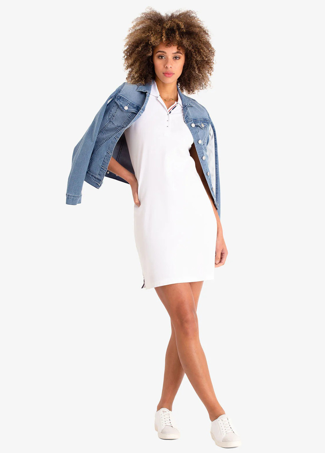 Белое спортивное, кэжуал платье поло U.S. Polo Assn. с логотипом