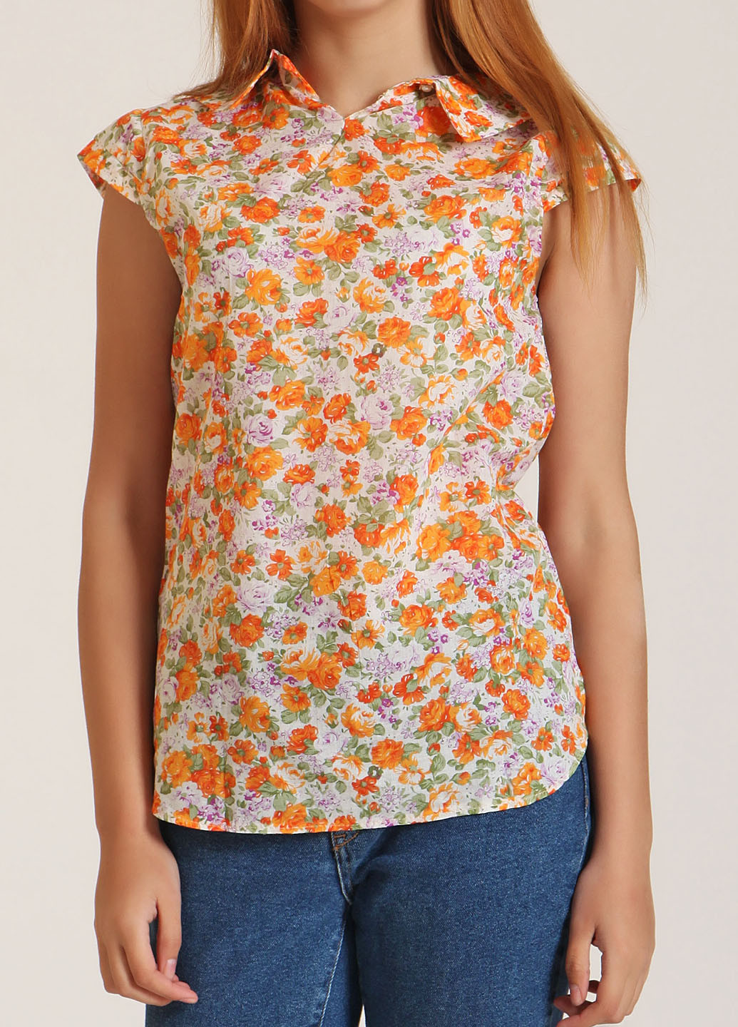 Оранжевая летняя блуза Mtp