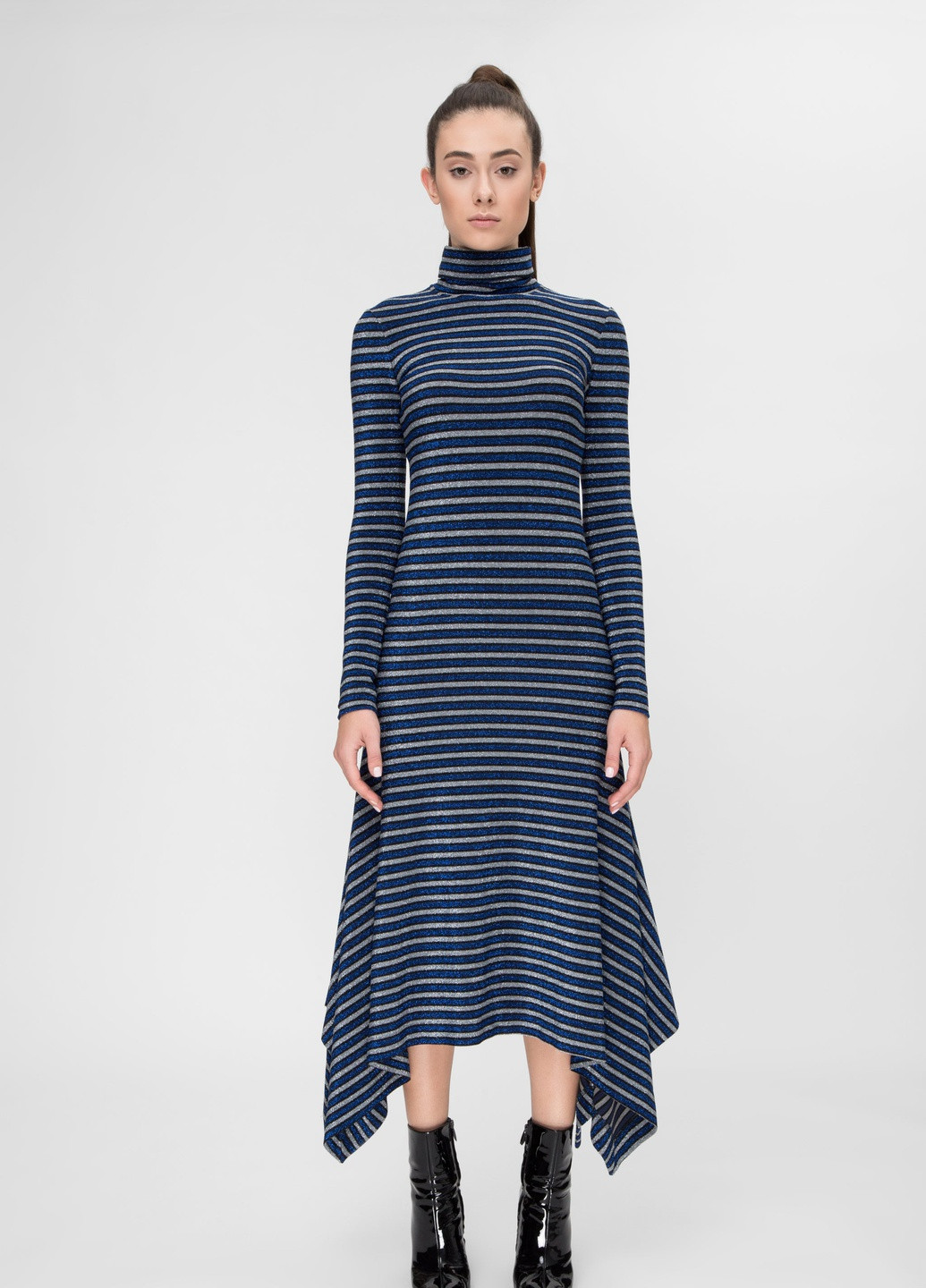 Синее кэжуал платье Dafna May в полоску