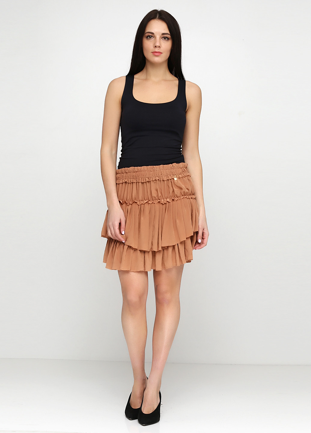 Светло-коричневая кэжуал однотонная юбка Liu Jo