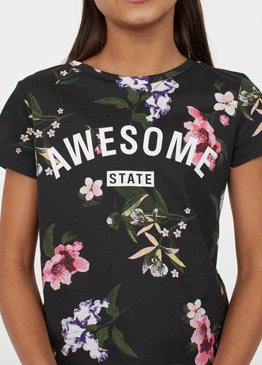 Черная летняя футболка H&M