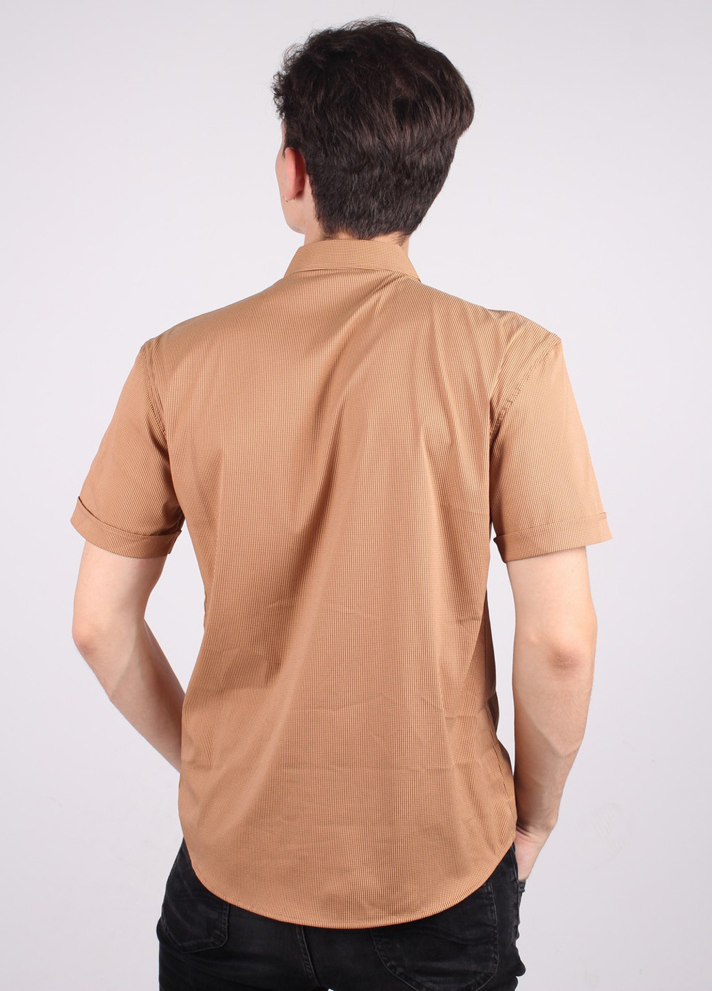 Светло-коричневая кэжуал рубашка однотонная New Way