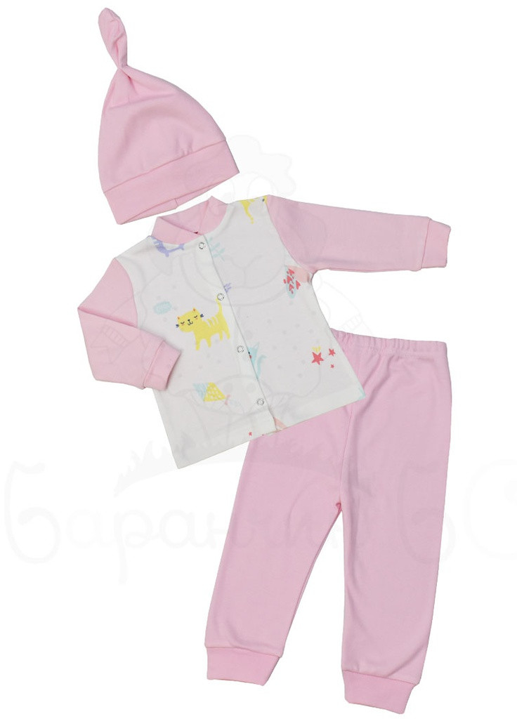 Розовый демисезонный комплект для младенцев Баранчик БО