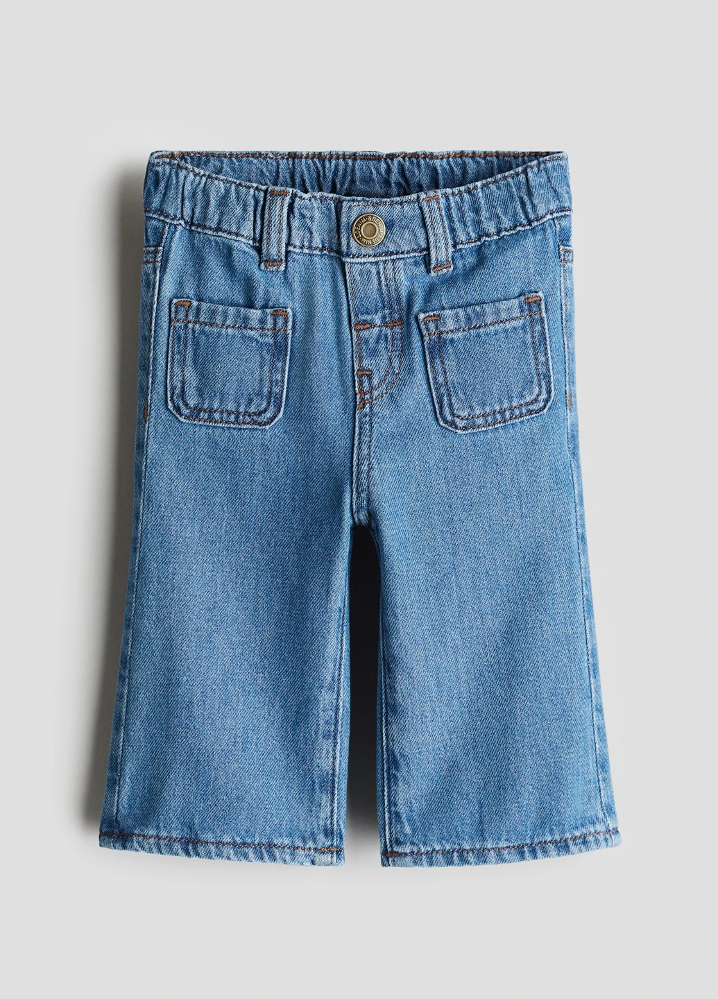 Голубые демисезонные клеш джинсы H&M