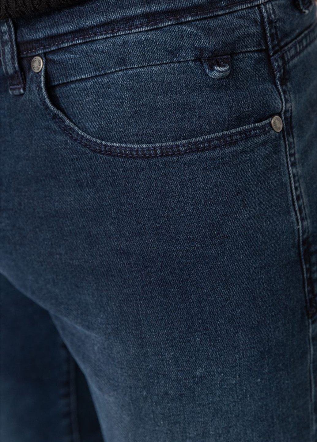 Темно-синие демисезонные слим джинсы Amitex