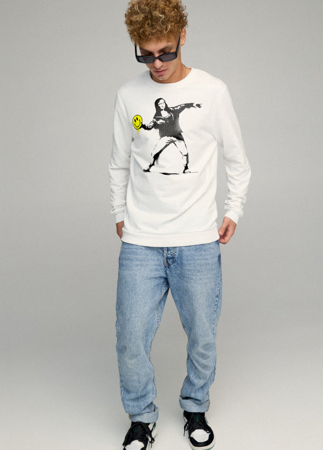 Білий свитшот мужской basic /no flis/ YAPPI малюнок (254557539)